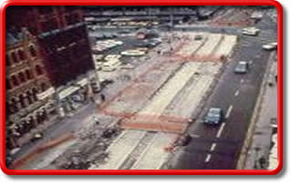 Track laying in Manchester 1990 Track laying in Manchester 1990
